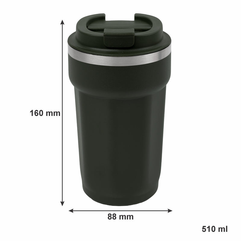 REGENT DOUBLE WALL STAINLESS STEEL TRAVEL MUG SAGE, 510ML