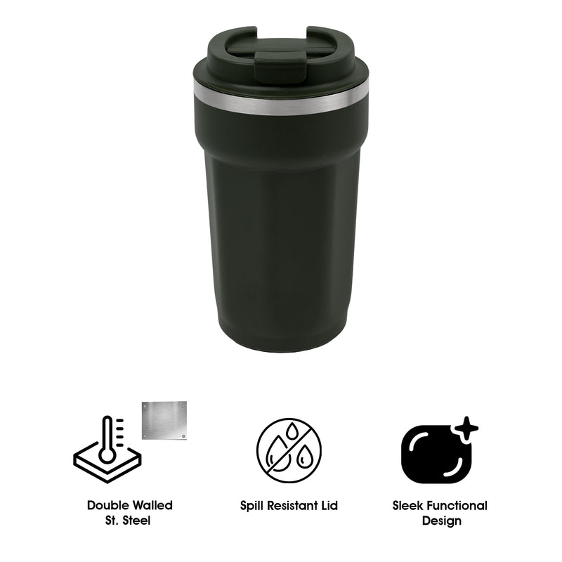 REGENT DOUBLE WALL STAINLESS STEEL TRAVEL MUG SAGE, 510ML
