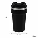 REGENT DOUBLE WALL STAINLESS STEEL TRAVEL MUG BLACK, 510ML