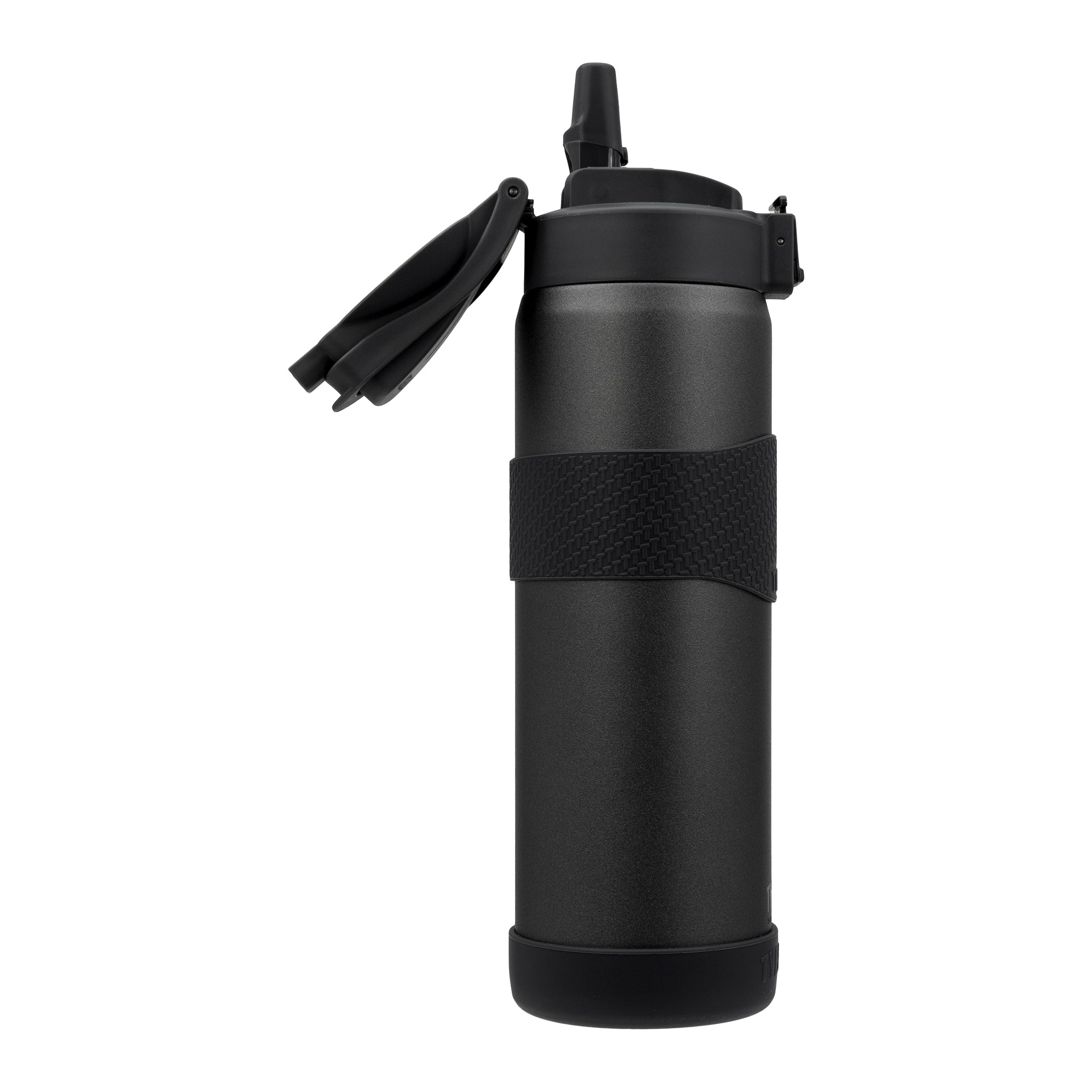 REGENT DOUBLE WALLED VACUUM INSULATED BOTTLE ST. STEEL, SILICONE AND PP PLASTIC GREY 900ML