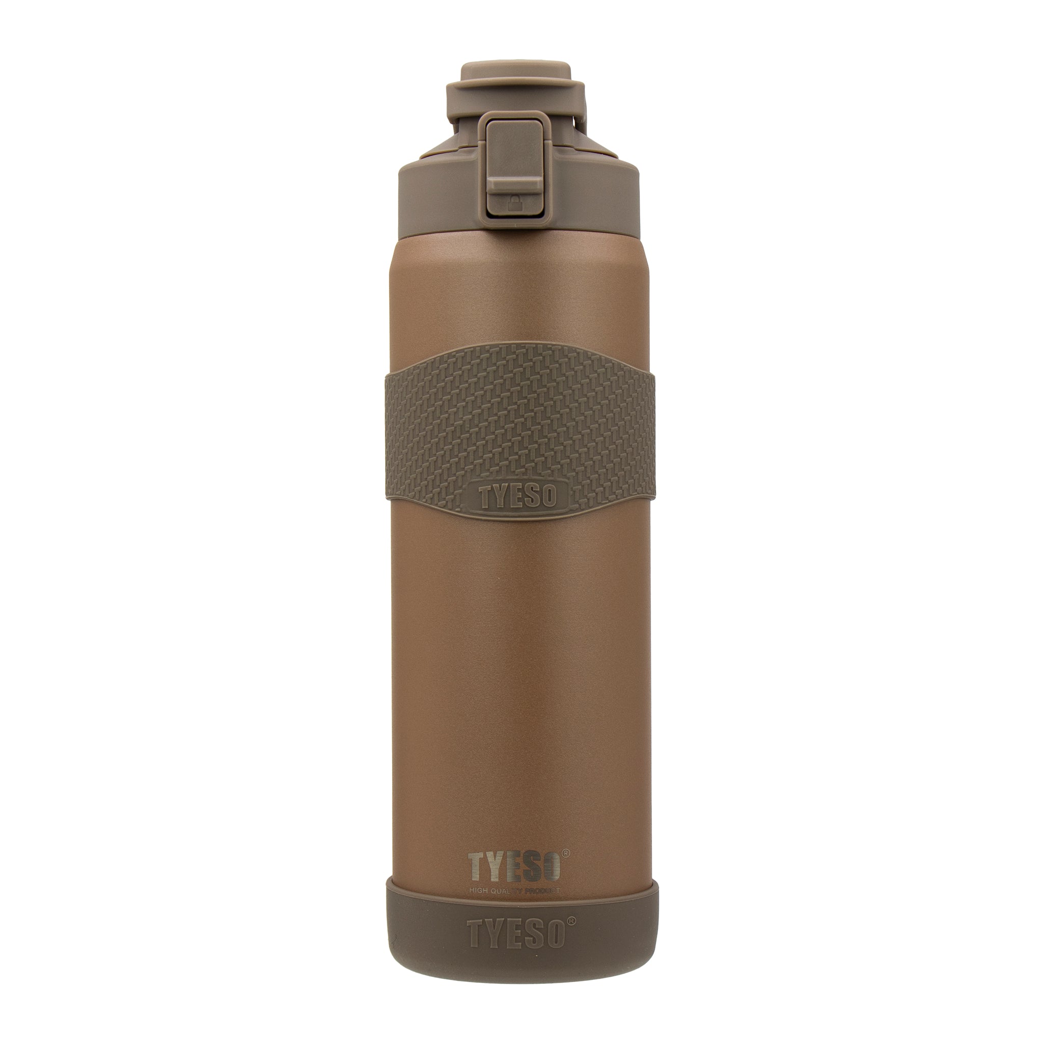 REGENT DOUBLE WALLED VACUUM INSULATED BOTTLE ST. STEEL, SILICONE AND PP PLASTIC BROWN, 900ML