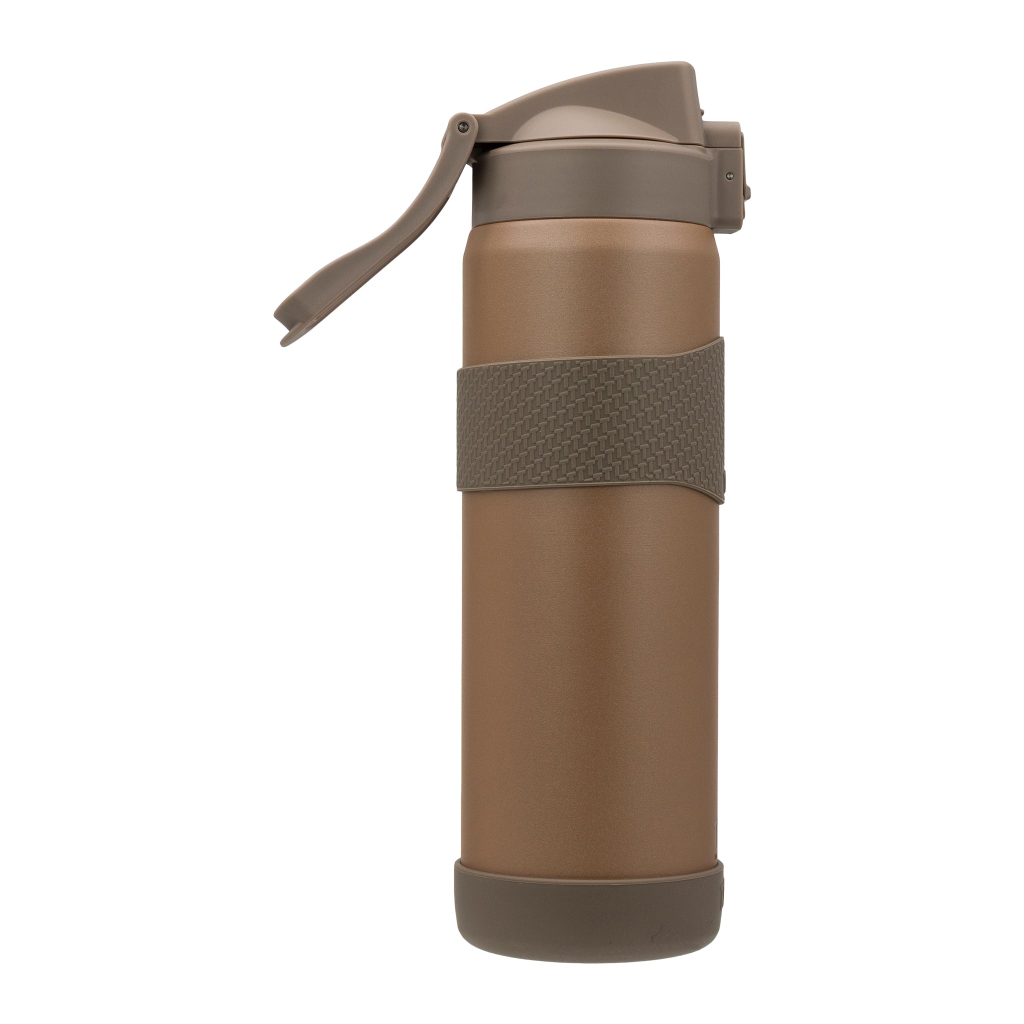 REGENT DOUBLE WALLED VACUUM INSULATED BOTTLE ST. STEEL, SILICONE AND PP PLASTIC BROWN, 900ML