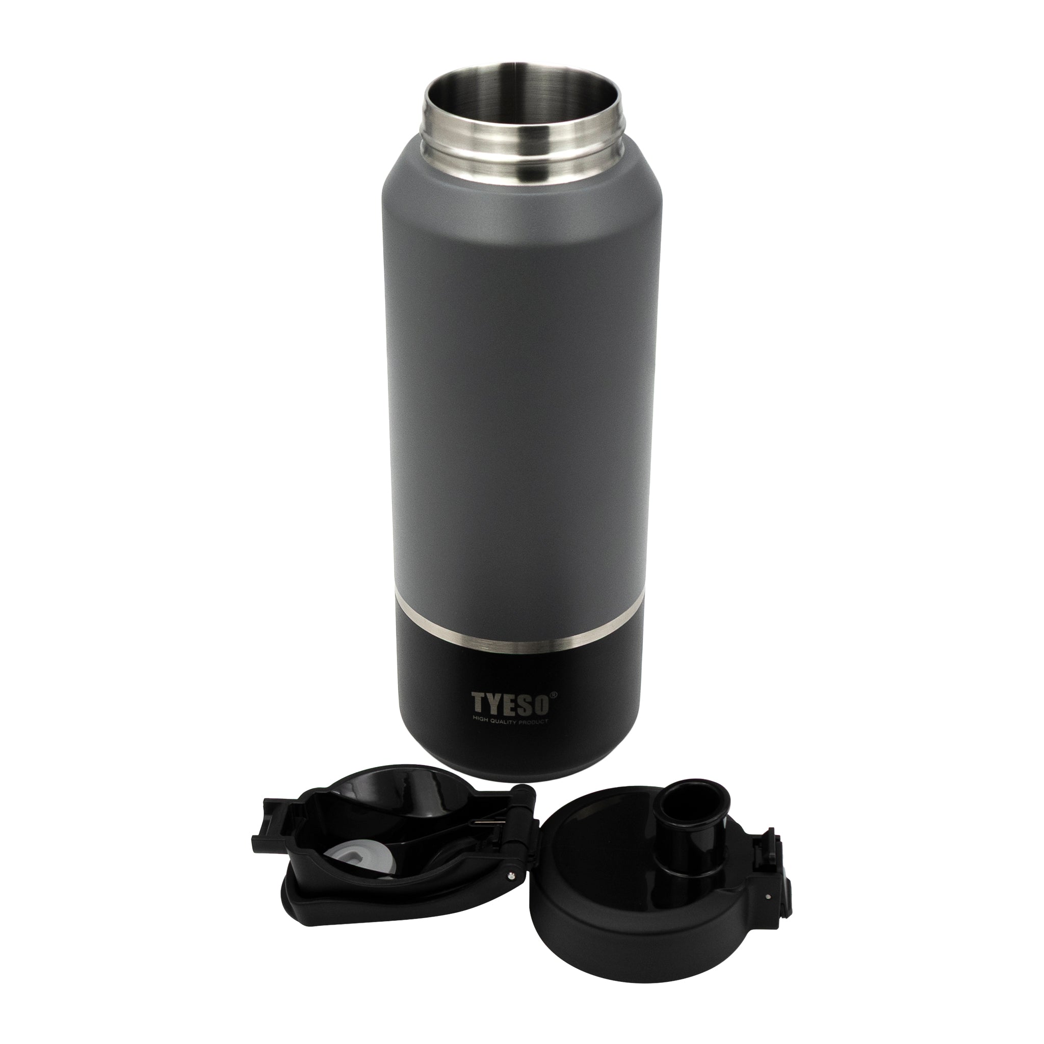 REGENT DOUBLE WALLED VACUUM INSULATED FLASK ST. STEEL AND PP PLASTIC GREY, 1.2L
