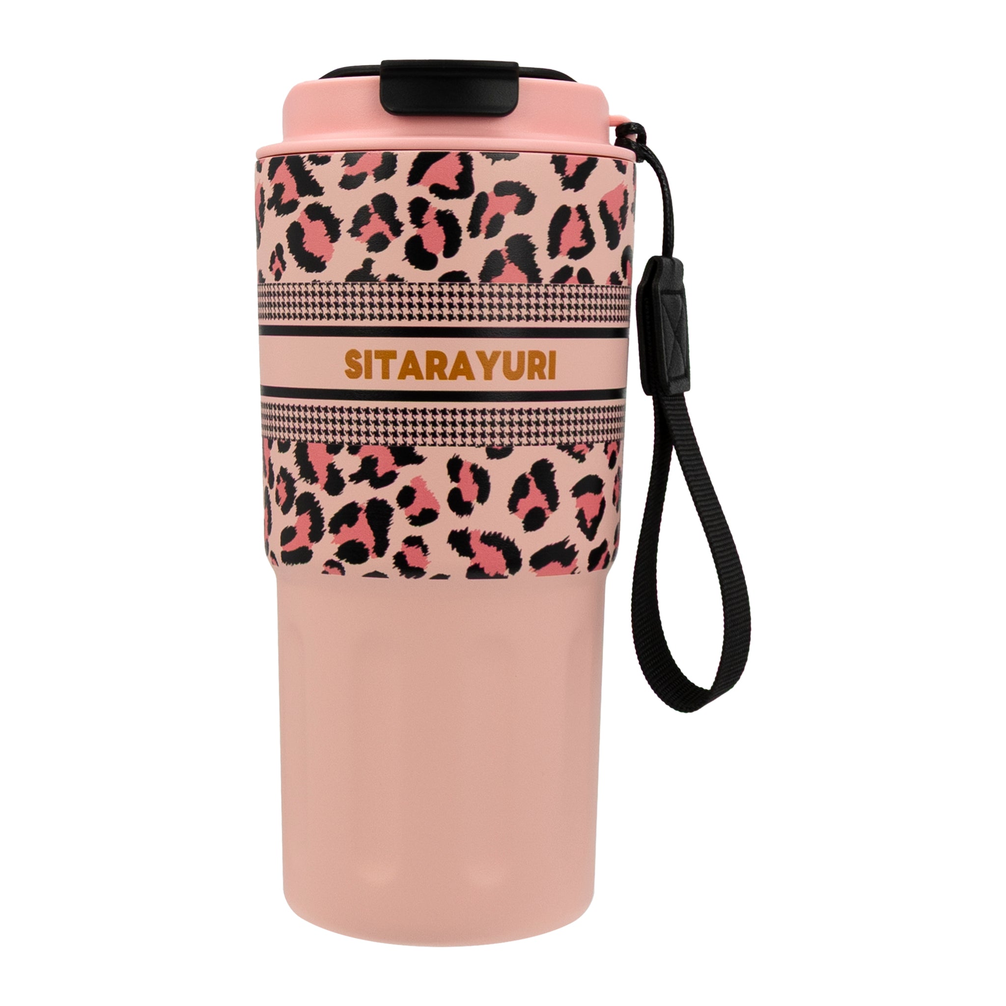 REGENT DOUBLE WALLED INSULATED TRAVEL MUG ST. STEEL AND PP PLASTIC PINK, 600ML