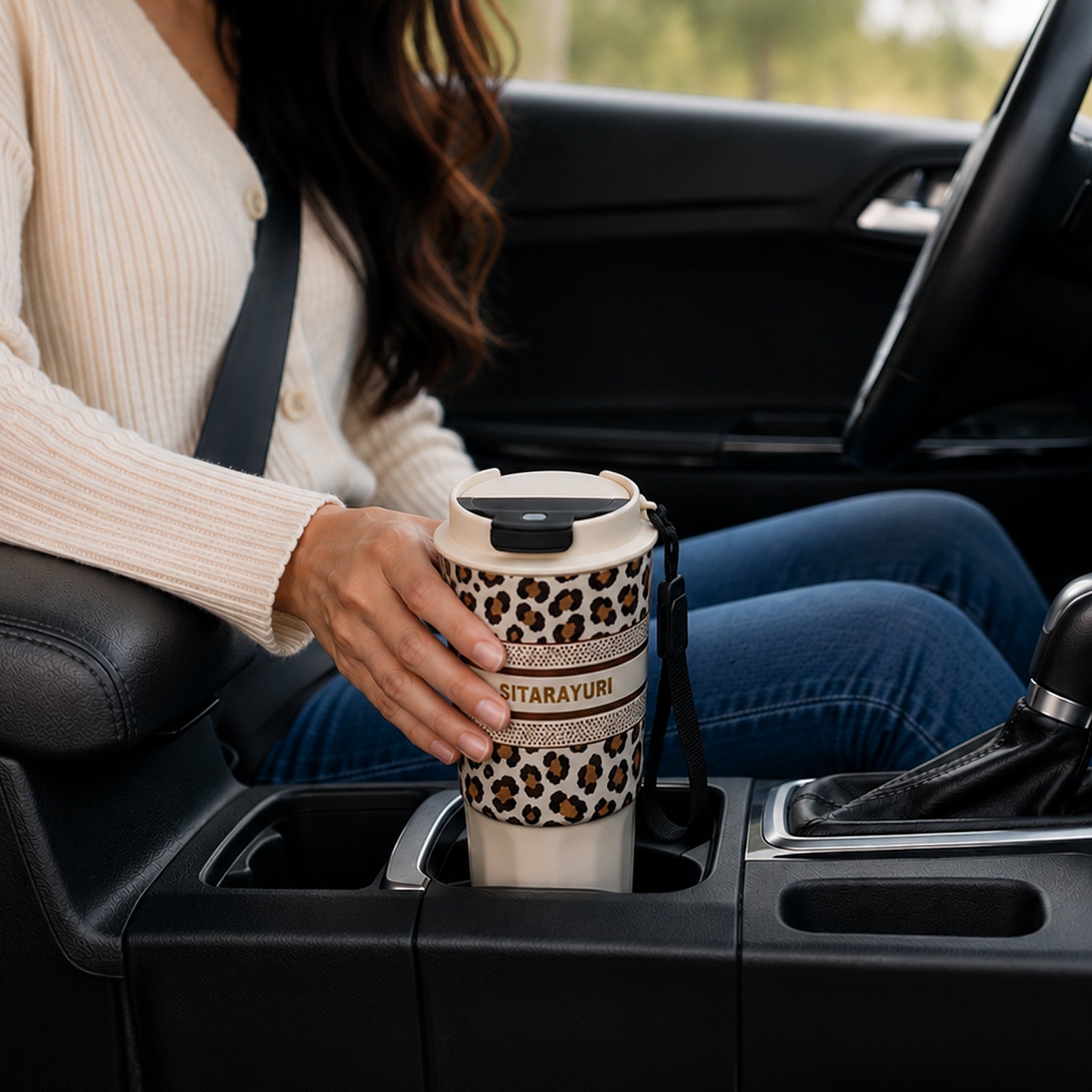 REGENT DOUBLE WALLED INSULATED TRAVEL MUG ST. STEEL AND PP PLASTIC WHITE, 600ML