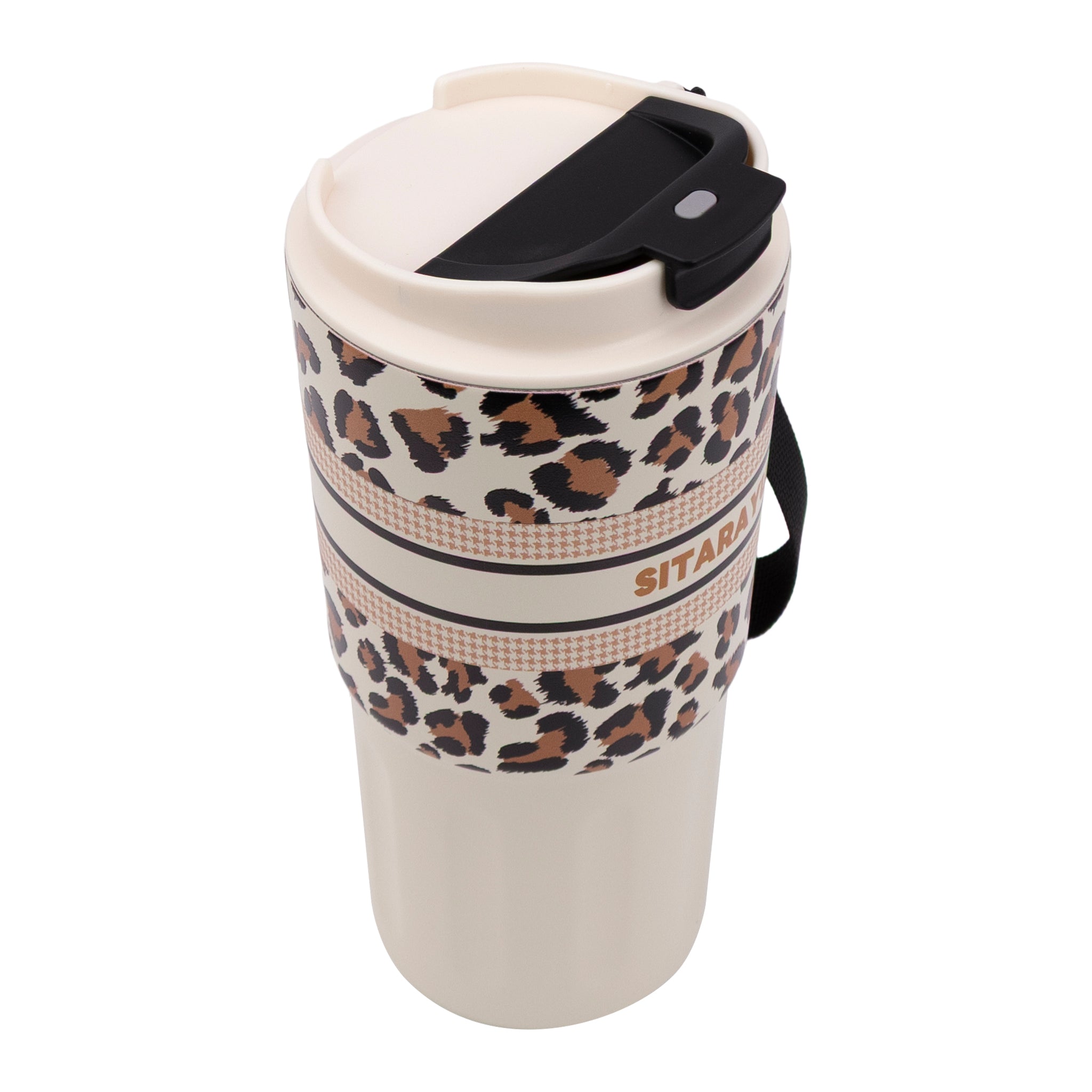 REGENT DOUBLE WALLED INSULATED TRAVEL MUG ST. STEEL AND PP PLASTIC WHITE, 600ML