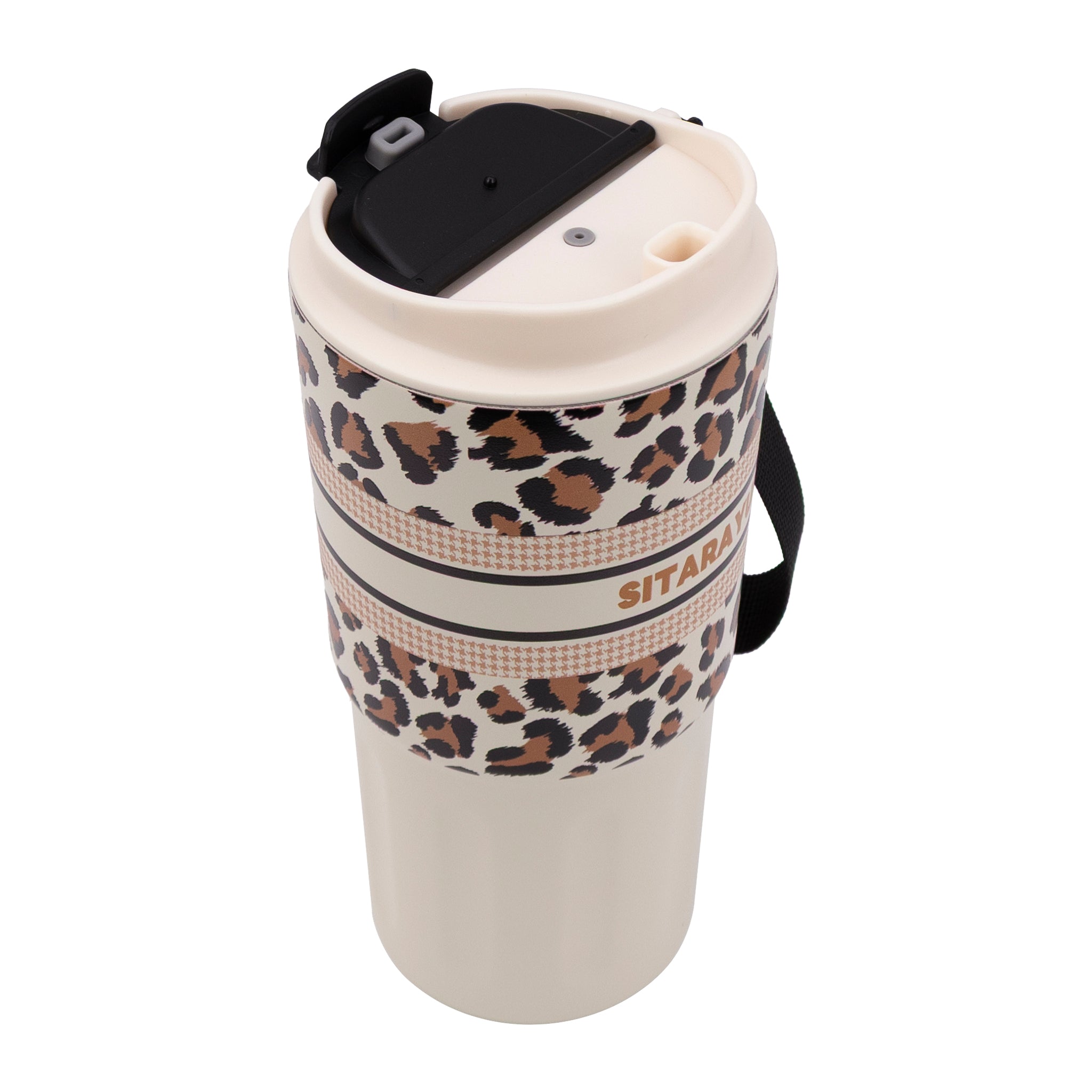 REGENT DOUBLE WALLED INSULATED TRAVEL MUG ST. STEEL AND PP PLASTIC WHITE, 600ML