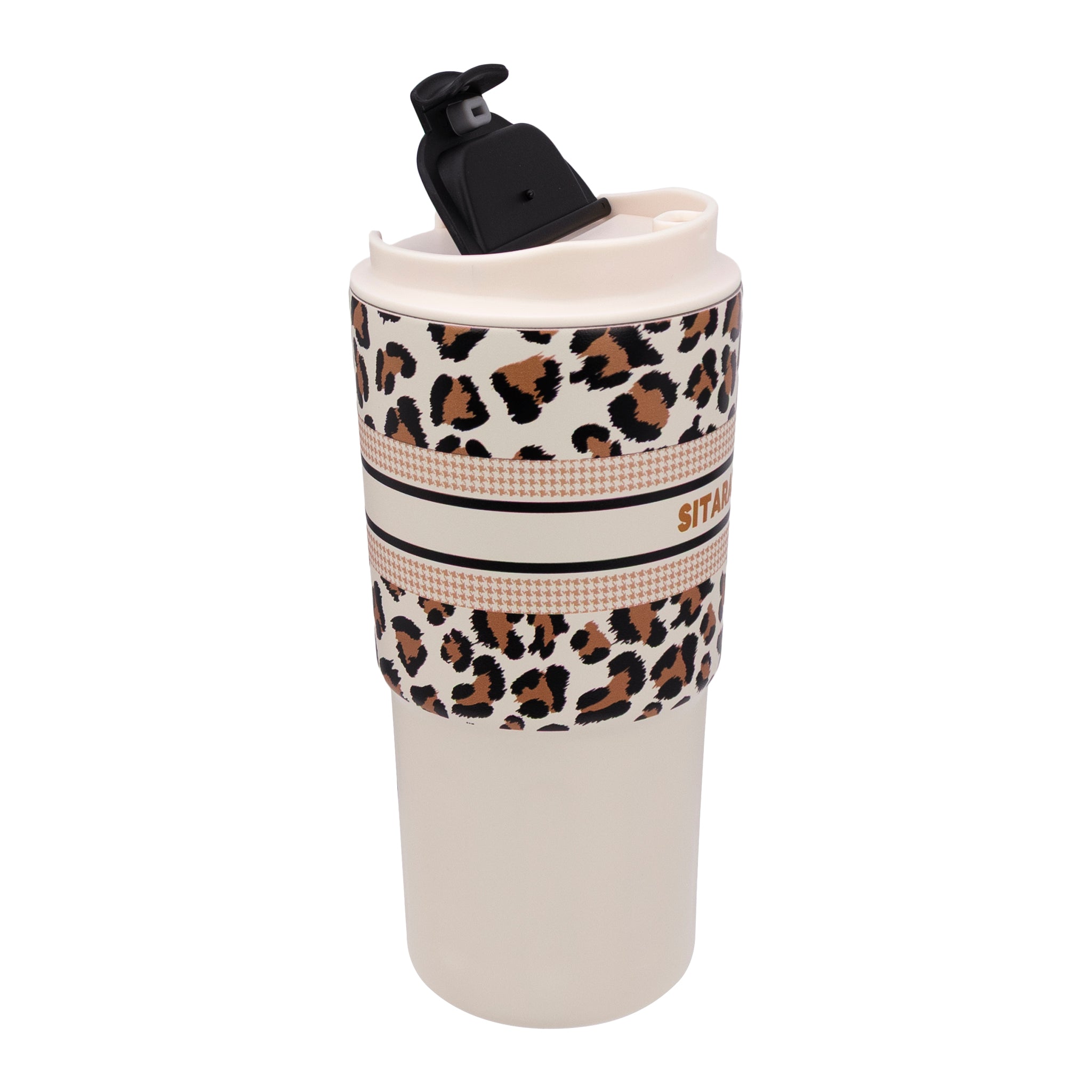 REGENT DOUBLE WALLED INSULATED TRAVEL MUG ST. STEEL AND PP PLASTIC WHITE, 600ML