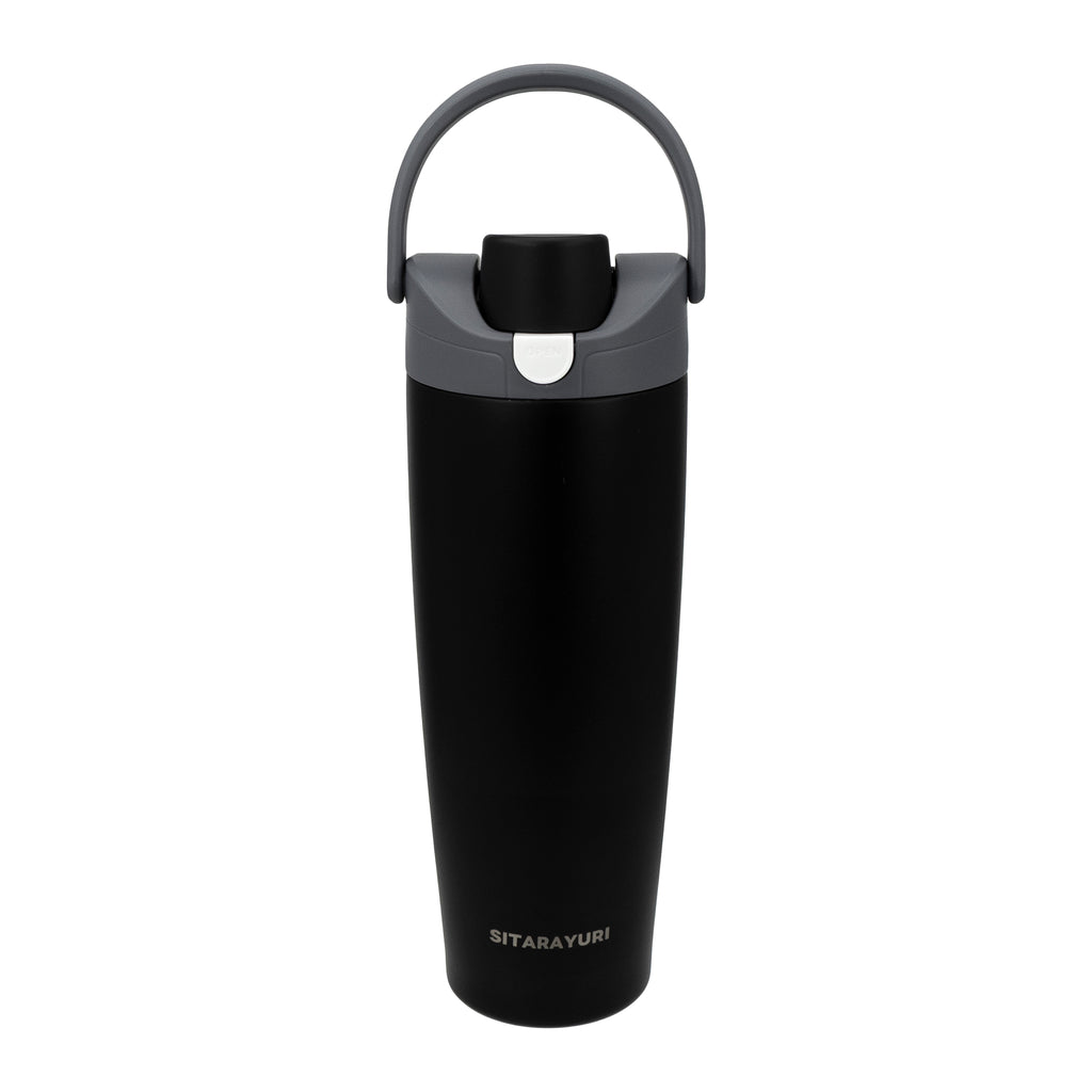 REGENT DOUBLE WALLED VACUUM INSULATED FLASK ST. STEEL AND PP PLASTIC BLACK, 900ML