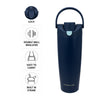 REGENT DOUBLE WALLED VACUUM INSULATED FLASK ST. STEEL AND PP PLASTIC BLUE, 900ML