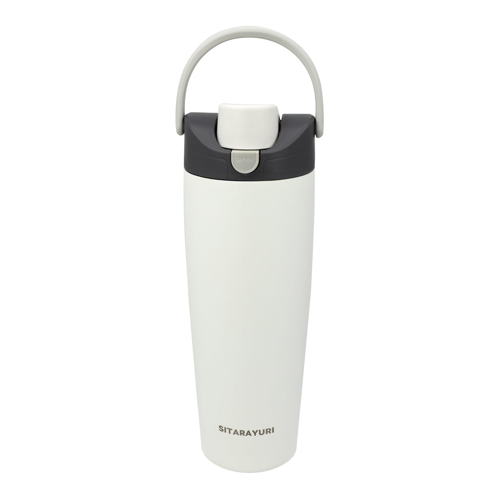 REGENT DOUBLE WALLED VACUUM INSULATED FLASK ST. STEEL AND PP PLASTIC WHITE, 900ML