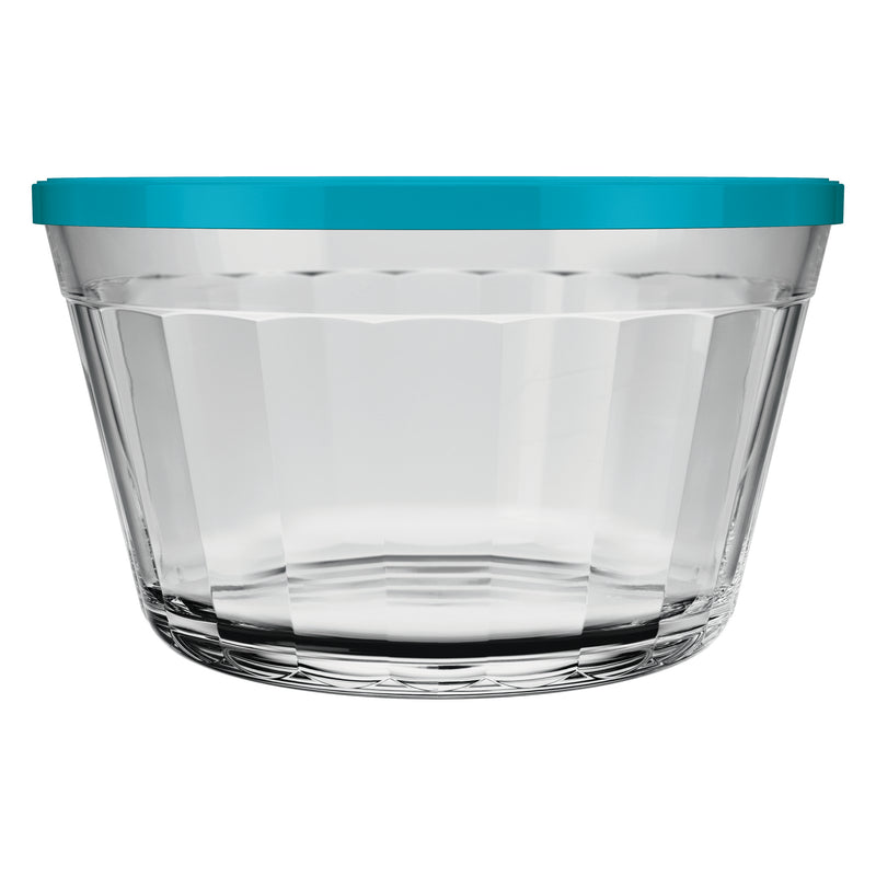 NADIR AMERICANO XL BOWL WITH 4 COLOURED PLASTIC LIDS, 1LT