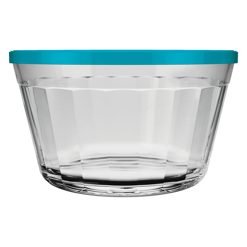 NADIR AMERICANO XL BOWL WITH 4 COLOURED PLASTIC LIDS, 1LT