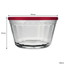 NADIR AMERICANO XL BOWL WITH 4 COLOURED PLASTIC LIDS, 1LT