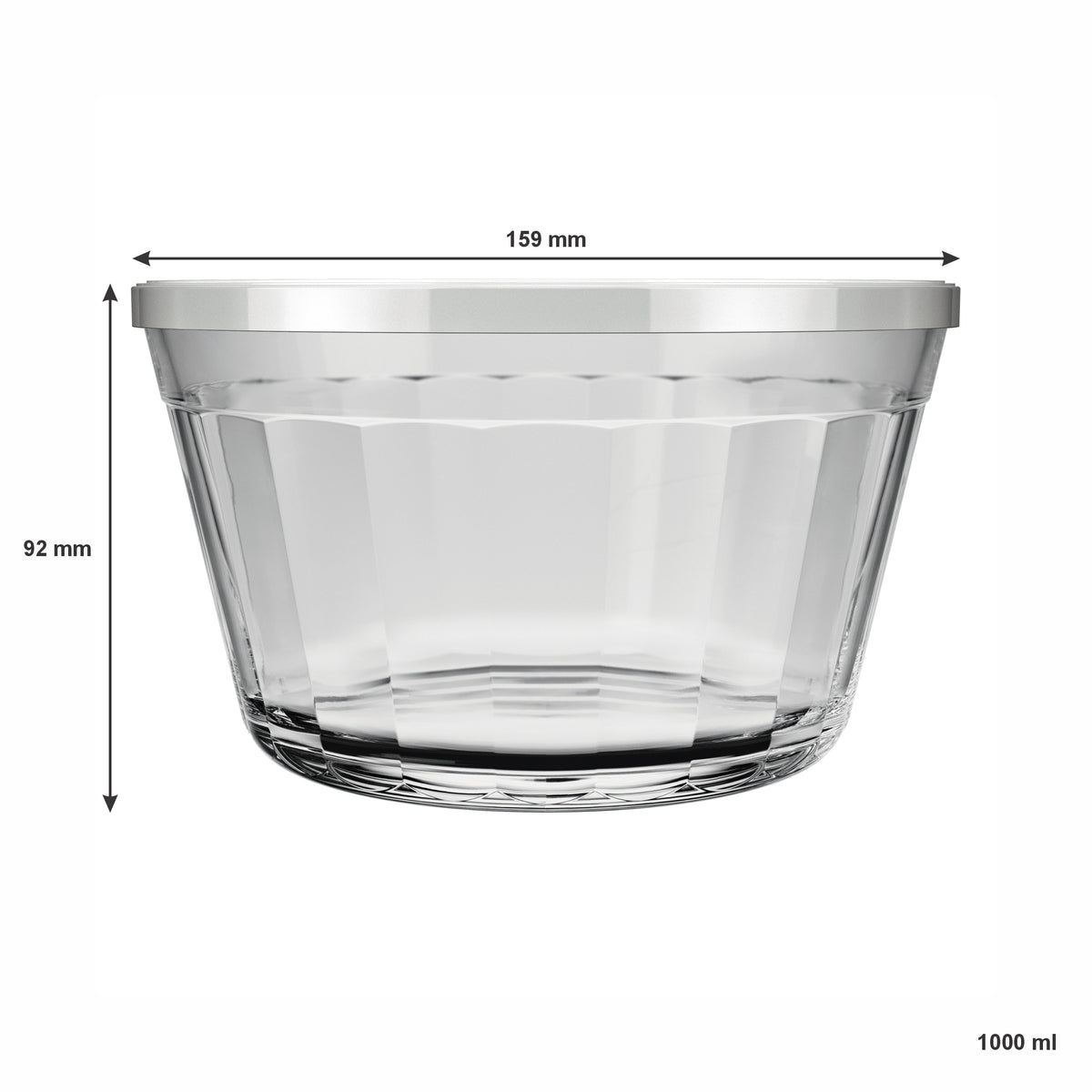 NADIR AMERICANO XL BOWL WITH 3 COLOURED PLASTIC LIDS, 1L