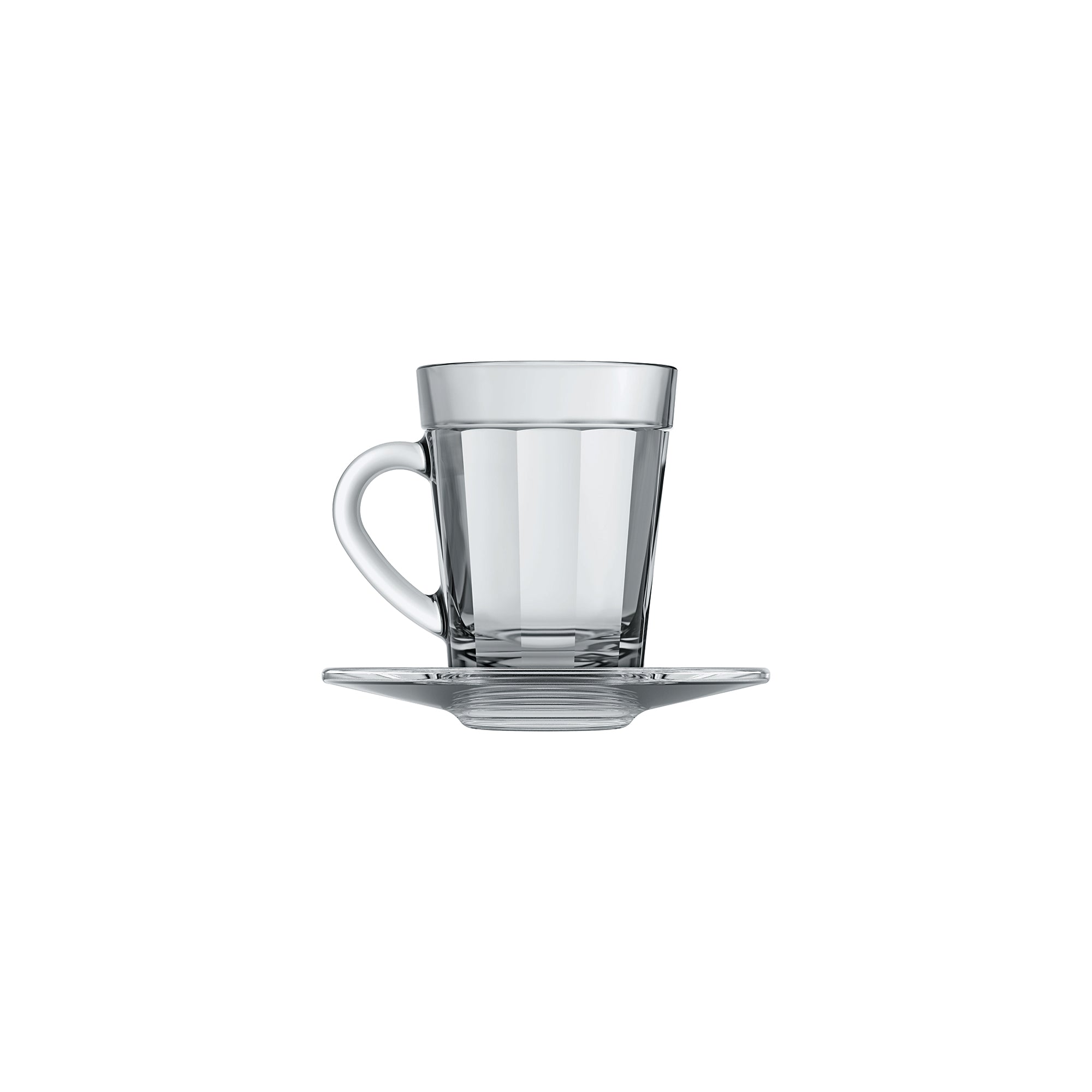 NADIR GLASS ESPRESSO CUP AND SAUCER, 90ML (12PC +12PC SET) HCS Home