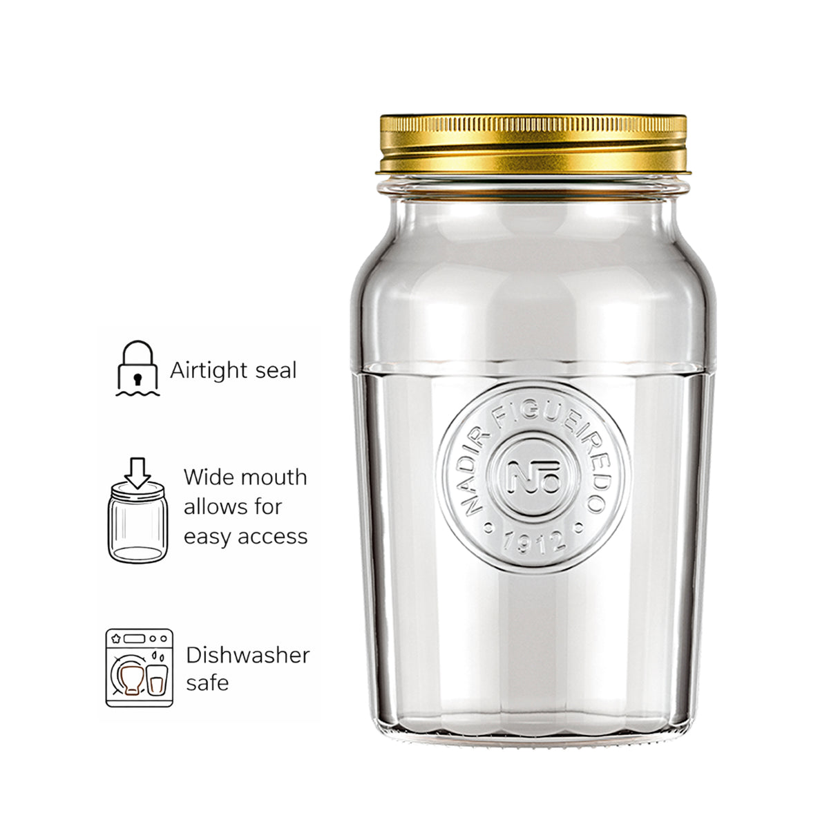 NADIR AMERICANO VINTAGE GLASS JAR, 1L