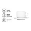 NADIR OPAL STACKABLE ESPRESSO CUP AND SAUCER 12PK, 90ML