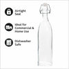 REGENT GLASS SQUARE BOTTLE WITH CLIP-TOP LID, 500ML