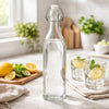 REGENT GLASS SQUARE BOTTLE WITH CLIP-TOP LID, 500ML