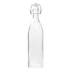 REGENT GLASS SQUARE BOTTLE WITH CLIP-TOP LID, 500ML