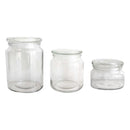 REGENT GLASS ROUND JAR WITH GLASS LID, 300ML (100MM DIAX80MM)