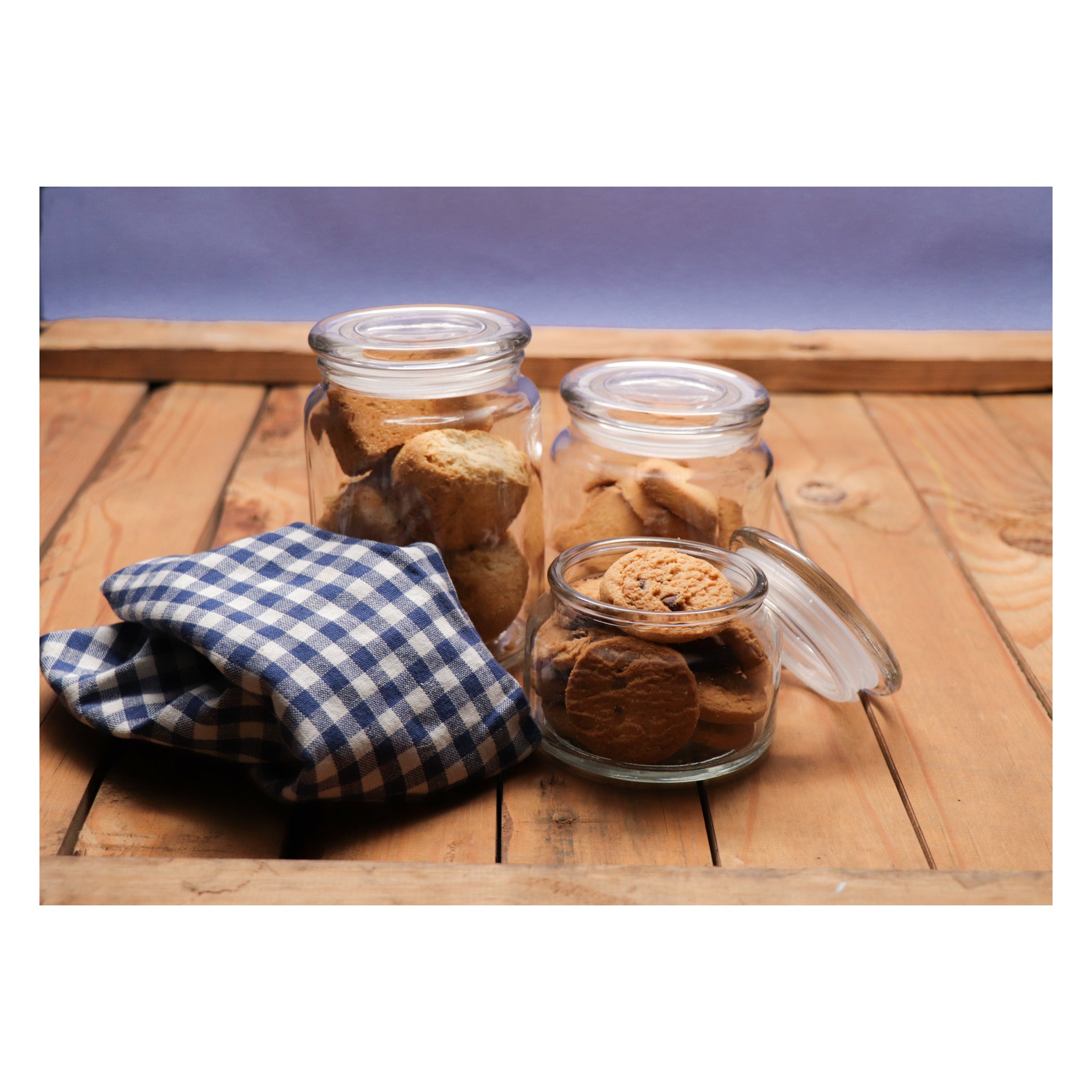REGENT GLASS ROUND JAR WITH GLASS LID, 300ML
