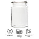 REGENT GLASS ROUND JAR WITH GLASS LID, 800ML
