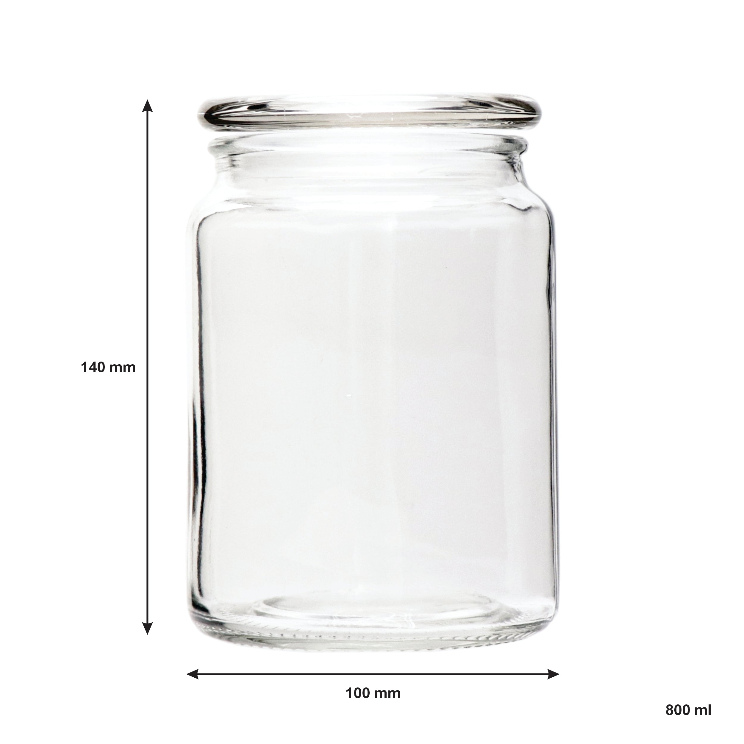 REGENT GLASS ROUND JAR WITH GLASS LID, 800ML