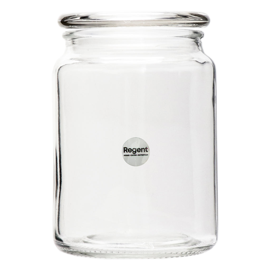 REGENT GLASS ROUND JAR WITH GLASS LID, 800ML
