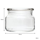 REGENT GLASS ROUND JAR WITH GLASS LID, 300ML (100MM DIAX80MM)