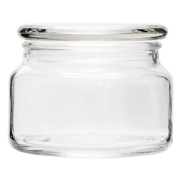 REGENT GLASS ROUND JAR WITH GLASS LID, 300ML (100MM DIAX80MM)