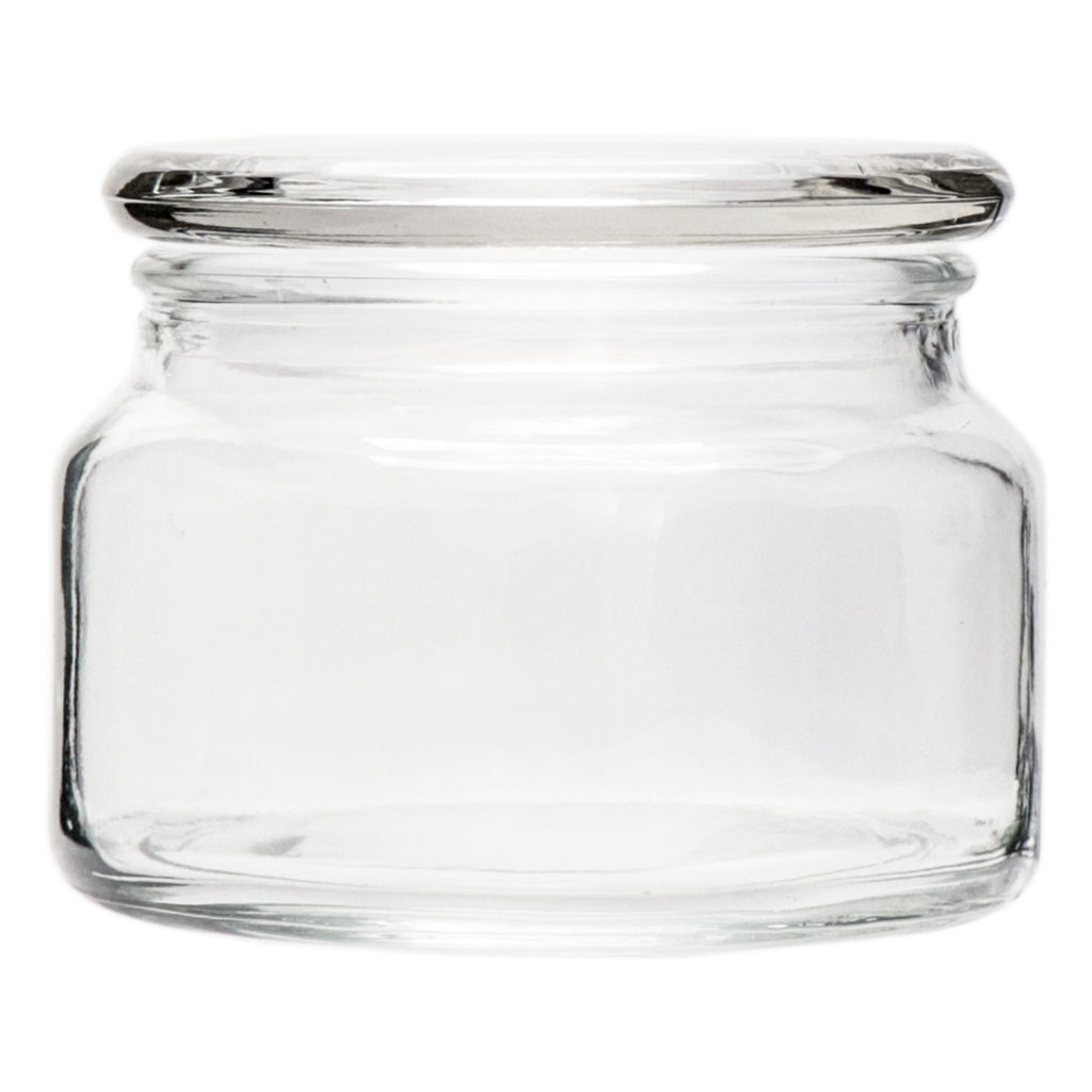 REGENT GLASS ROUND JAR WITH GLASS LID, 300ML (100MM DIAX80MM)