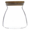 REGENT BOROSILICATE SHAPED GLASS JAR WITH BAMBOO LID, 650ML