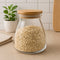 REGENT BOROSILICATE SHAPED GLASS JAR WITH BAMBOO LID, 650ML