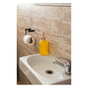 REGENT GLASS ROUND SOAP DISPENSER WITH ROSE GOLD PLASTIC PUMP, 400ML
