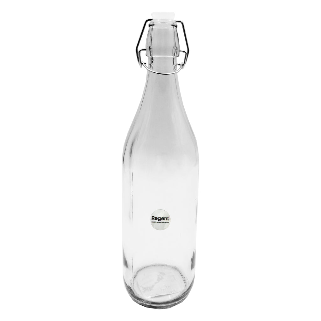 REGENT GLASS BOTTLE WITH CLIP TOP LID, 1L
