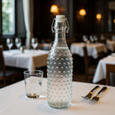 REGENT GLASS HOBNAIL BOTTLE WITH CLIP TOP LID, 1L