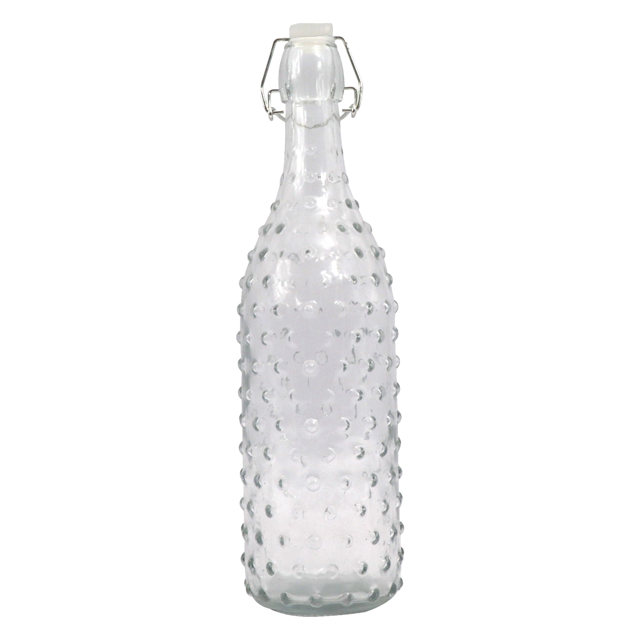 REGENT GLASS HOBNAIL BOTTLE WITH CLIP TOP LID, 1L