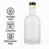 REGENT GLASS GIN BOTTLE WITH BLACK STOPPER, 500ML