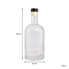 REGENT GLASS GIN BOTTLE WITH BLACK STOPPER, 500ML