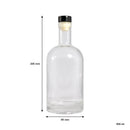 REGENT GLASS GIN BOTTLE WITH BLACK STOPPER, 500ML
