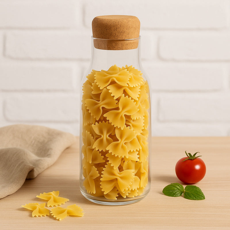 REGENT BOROSILICATE GLASS CARAFE WITH CORK STOPPER, 650ML