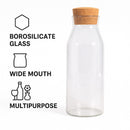 REGENT BOROSILICATE GLASS CARAFE WITH CORK STOPPER, 1L