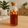 REGENT BOROSILICATE GLASS CARAFE WITH CORK STOPPER, 1L