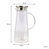 REGENT BOROSILICATE GLASS WATER JUG WITH HANDLE AND ST STEEL LID, 1.35L