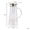 REGENT BOROSILICATE GLASS WATER JUG WITH HANDLE AND ST STEEL LID, 1.35LT (265X160X115MM DIA)