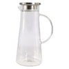REGENT BOROSILICATE GLASS WATER JUG WITH HANDLE AND ST STEEL LID, 1.35L