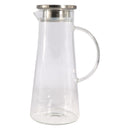 REGENT BOROSILICATE GLASS WATER JUG WITH HANDLE AND ST STEEL LID, 1.35LT (265X160X115MM DIA)