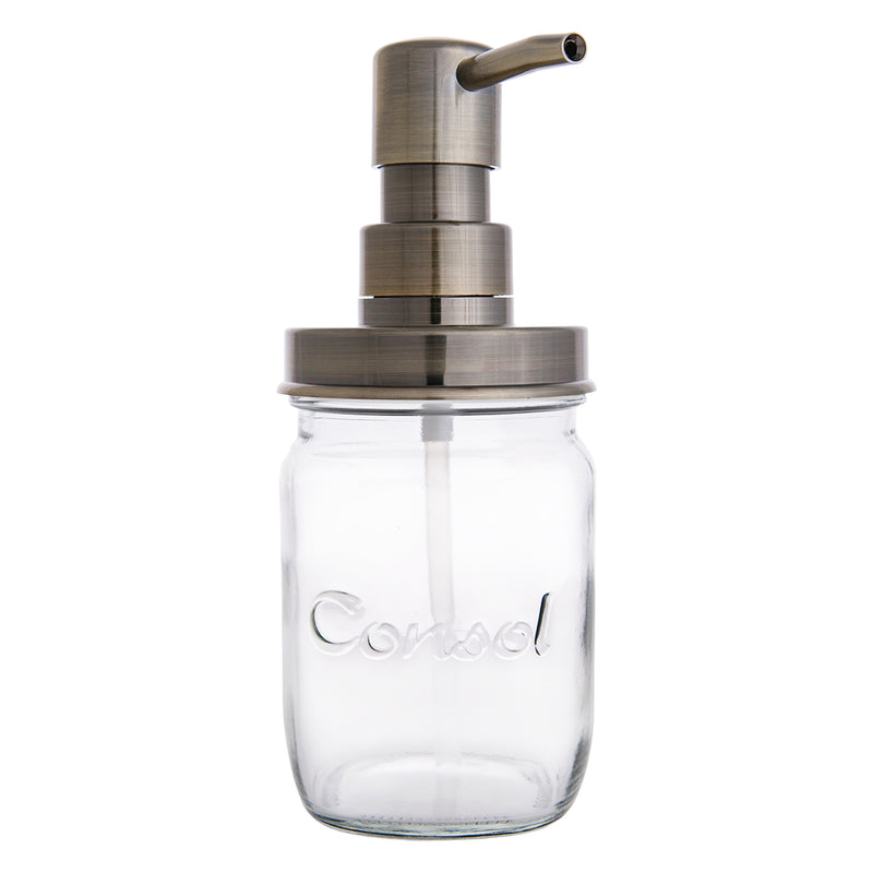 CONSOL JARS WITH BRONZE PUMPS 2 PACK, 375ML (195X75MM DIA)